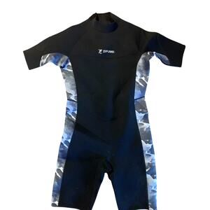 ZIFUMEI 3MM SHORTY WETSUIT DIVING SKIING BACK ZIPPER MEN'S SIZE LARGE